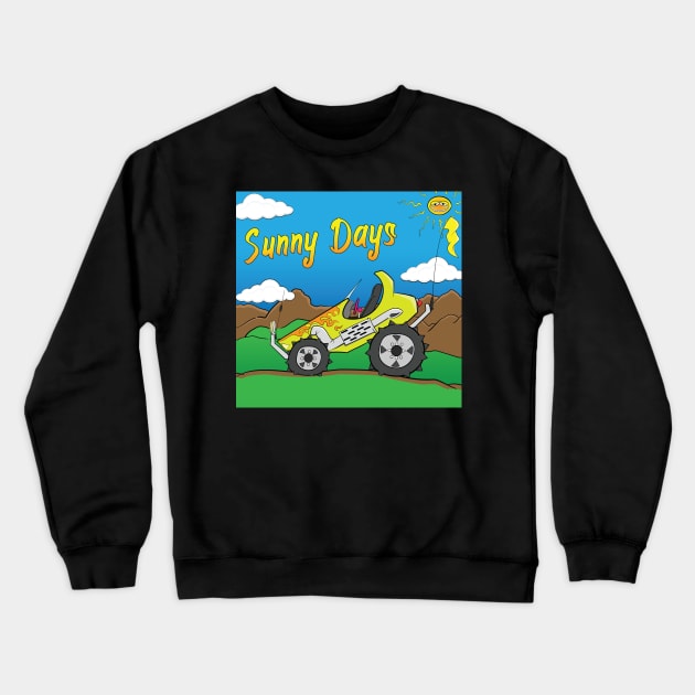 Sunny Days Yellow Offroad 4x4 Rock Crawler Truck Crewneck Sweatshirt by Dad n Son Designs